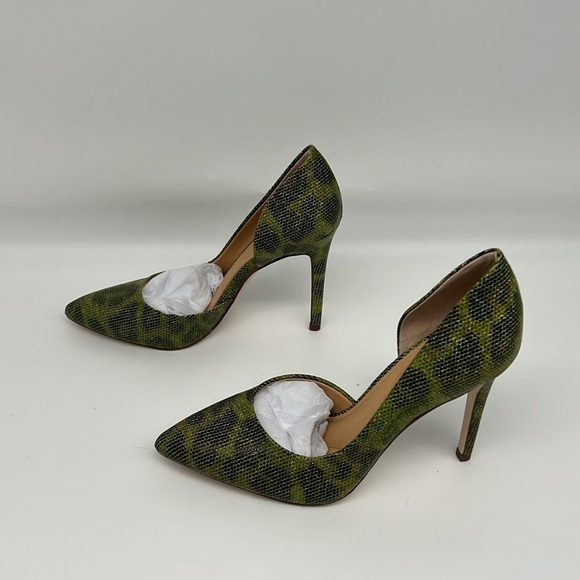 Jessica Simpson Prizma D’Orsay Stiletto Pump Green Animal Print Shimmer 6M - Picture 5 of 13
